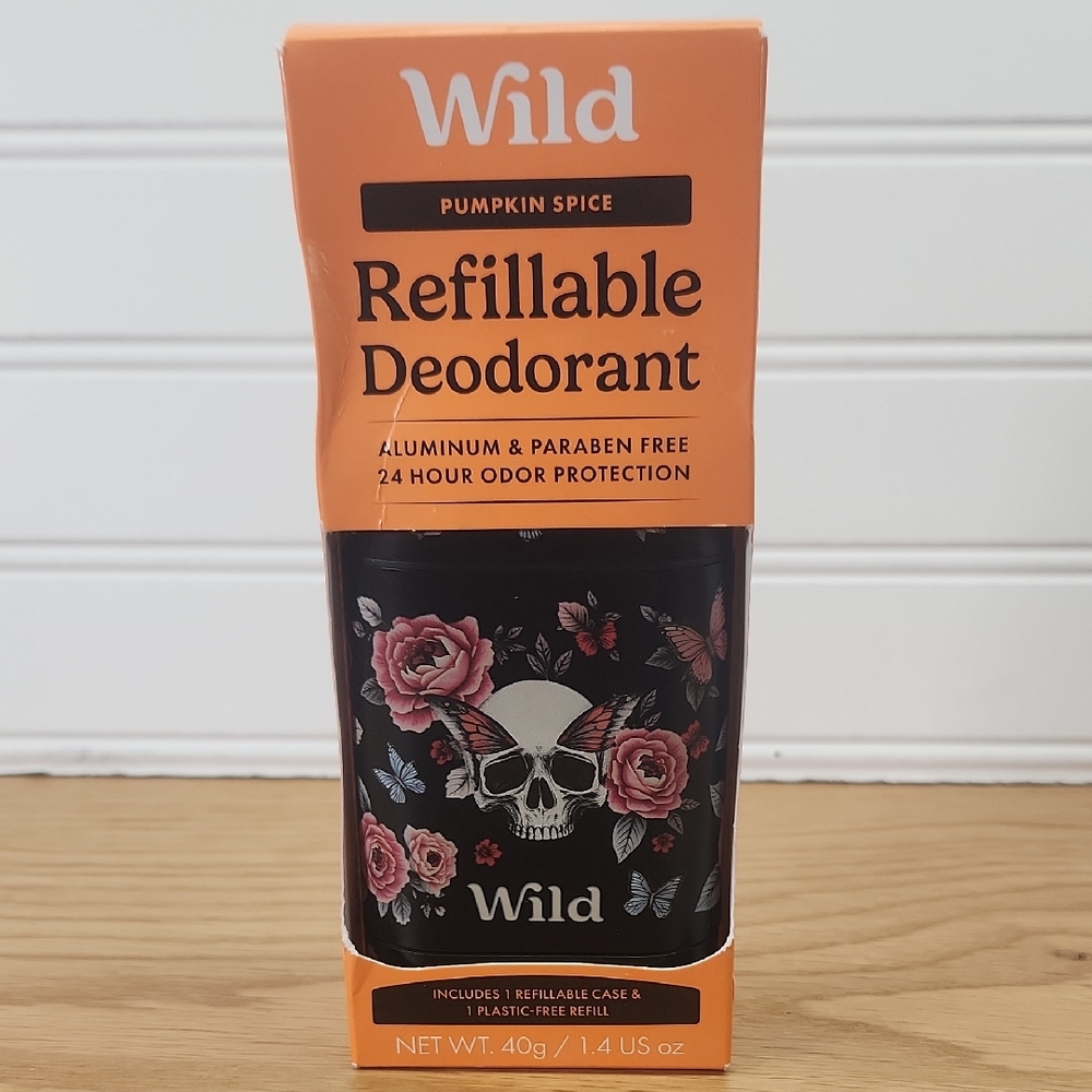Wild Pumpkin Spice Refillable Deodorant - Skull With Flowers